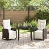 vidaXL Garden Dining Set with Cushion 3 pcs Brown Poly Rattan