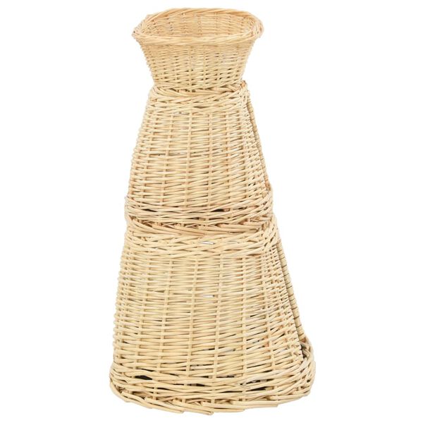 vidaXL Cat Basket Natural, Black, White Willow, Cotton, Polyester Small