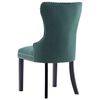 vidaXL Dining Chair Set of 4 Dark Green Velvet, solid rubber wood