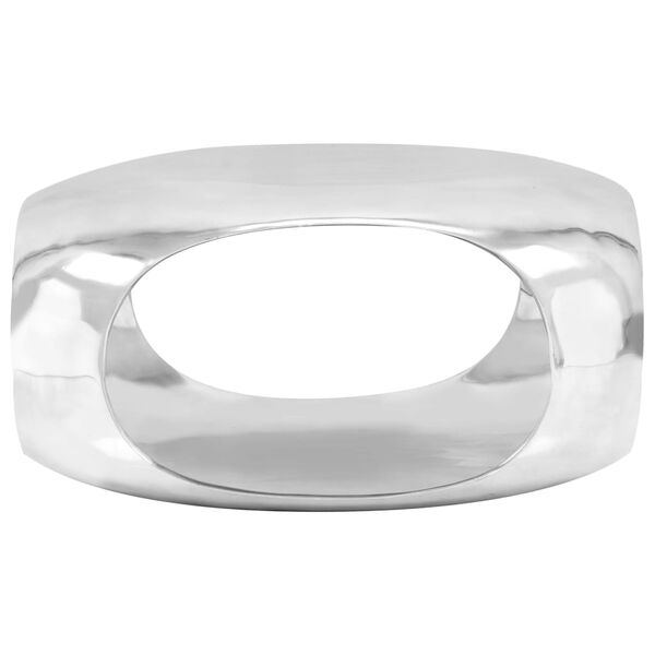 vidaXL Coffee Table Silver Cast Aluminum 27.6x27.6x12.6 in Round
