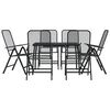 vidaXL Garden Dining Set Anthracite Metal Mesh Large Foldable