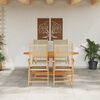 vidaXL Garden Dining Set 5 pcs Beige Solid acacia wood and poly rattan