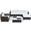 vidaXL Outdoor Furniture Set Brown, Cream White