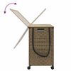 vidaXL Laundry Basket with Wheels 26.0x13.8x23.6" Rattan
