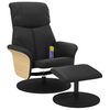 vidaXL Massage Recliner Chair Black Faux leather, plywood, metal Medium