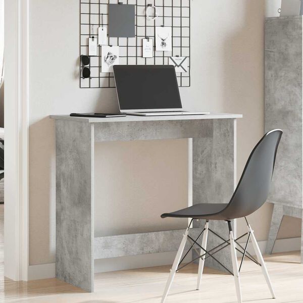 vidaXL Desk Concrete grey Engineered wood Medium Durable Desk