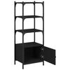 vidaXL Bookcase Black Engineered wood, metal 3-Tier Adjustable Feet
