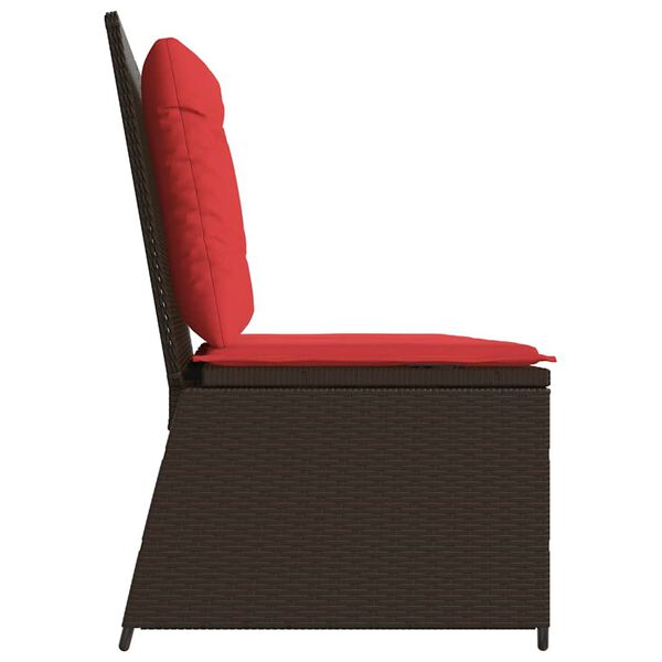 vidaXL Garden Bench with Cushion Brown Poly rattan