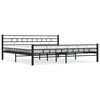 vidaXL Bed Frame Black Steel frame and plywood slats 78.7x78.7 in