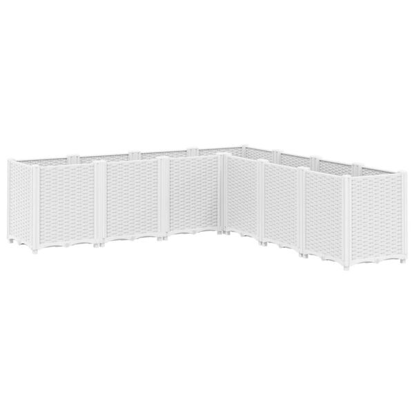 vidaXL Garden Planter White 63"x63"x20.9" PP