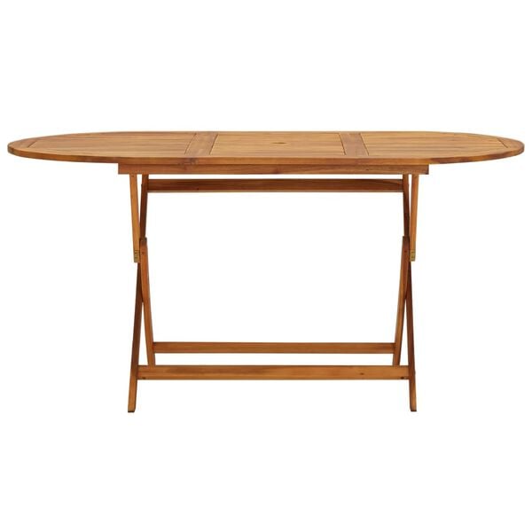 vidaXL Patio Table 62.9"x33.4"x29.5" Solid Acacia Wood