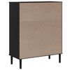 vidaXL Highboard Black Solid pinewood with UV varnish finish, Poly rattan