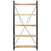 vidaXL Bookcase Natural mango wood and black steel