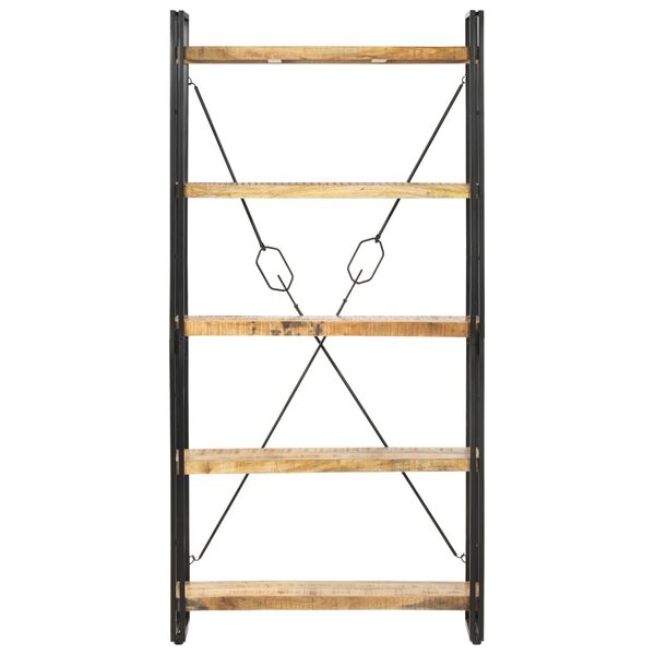 vidaXL Bookcase Natural mango wood and black steel