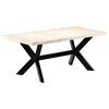 vidaXL Dining Table Bleached white, black legs