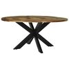 vidaXL Dining Table Black oak 160 x 160 x 76 cm solid acacia wood