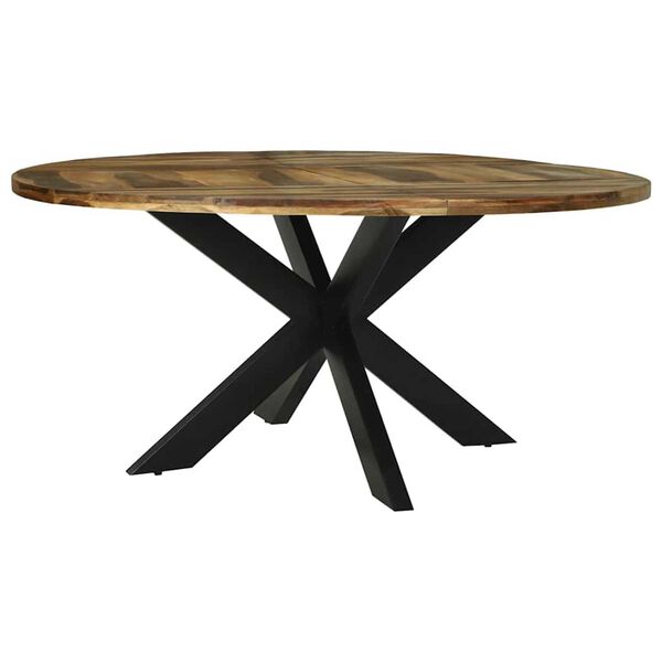 vidaXL Dining Table Black oak 160 x 160 x 76 cm solid acacia wood