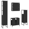 vidaXL Bathroom Cabinet Set Black Engineered wood Large