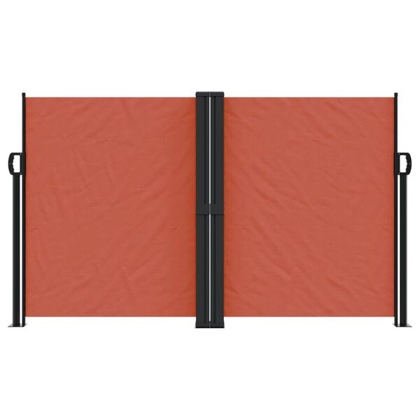 vidaXL Retractable Side Awning Terracotta 100% polyester with PU coating