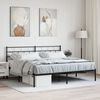 vidaXL Metal Bed Frame Black Powder-Coated Steel Super King