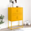 vidaXL Sideboard Mustard Yellow Steel Medium Sideboard Rectangular