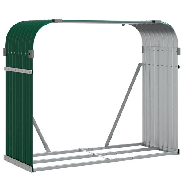 vidaXL Log Holder Green 47.2"x17.7"x39.4" Galvanized Steel