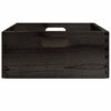 vidaXL Wooden Box Black Solid Pine Wood Medium Wooden Box Rectangular