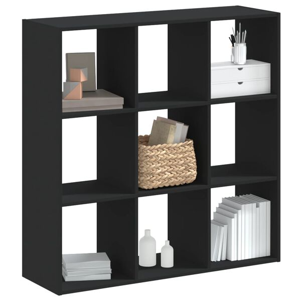 vidaXL Bookcase Black Engineered wood 40.2 in x 12.6 in x 40.2 in