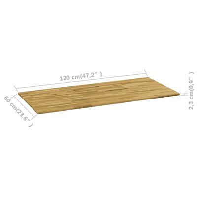 vidaXL Table Top Solid Oak Wood Rectangular 0.9" 47.2"x23.6"