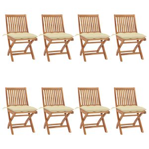 vidaXL Garden Chair Set of 8 Cream white