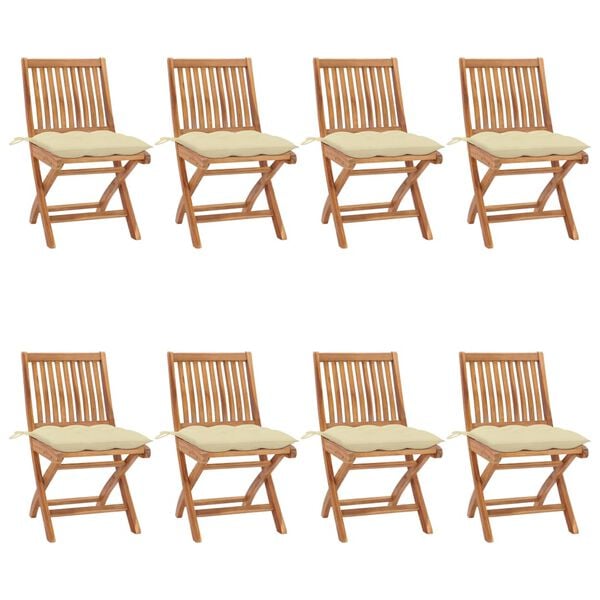 vidaXL Garden Chair Set of 8 Cream white