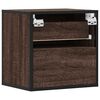 vidaXL Wall-mounted Bedside Cabinet Brown Oak Engineered wood, Metal