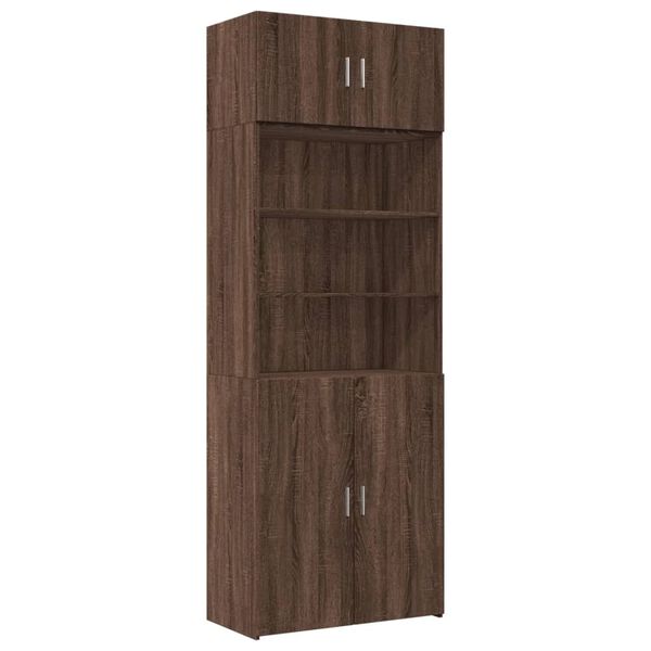 vidaXL Storage Cabinet Brown Oak Engineered Wood Tall Storage Cabinet