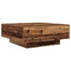 vidaXL Coffee Table Old Wood and Blue 31.50 x 31.50 x 12.20 in