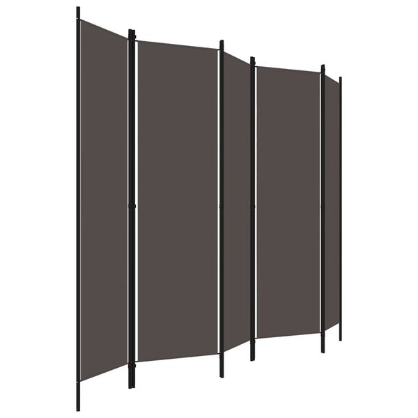 vidaXL 5-Panel Room Divider Anthracite 98.4"x70.9"