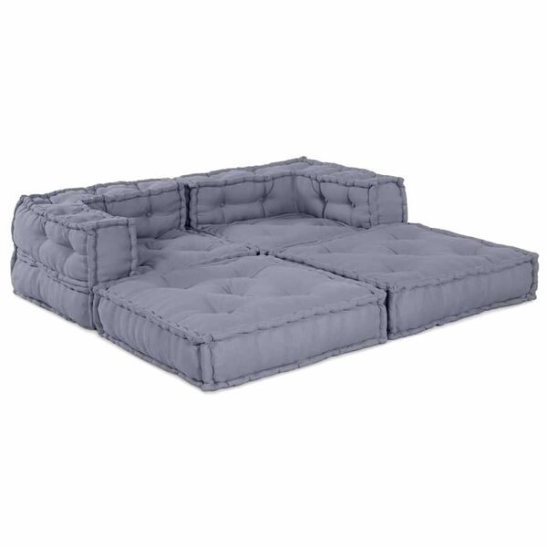vidaXL Modular Sofa 2 pcs Grey 55.12 x 27.56 x 22.05 in Fabric
