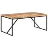 vidaXL Dining Table Natural wood, Black