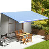 vidaXL Replacement Awning Fabric Blue and White Polyester with PU coating