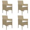 vidaXL Dining Set Beige, Cream white