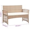 vidaXL Garden Lounge Set Beige, Cream White