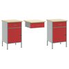 vidaXL Work Cabinet with Drawer with Lock 3 pcs Red 150 x 55 x 85 cm