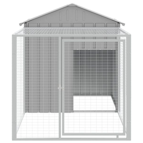 vidaXL Chicken Cage Light Grey Galvanized Steel Standard Durable