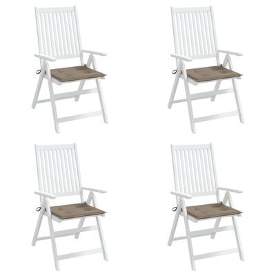 vidaXL Garden Chair Cushions 4 pcs Taupe 19.7"x19.7"x1.2" Fabric