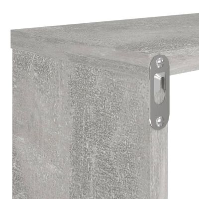 vidaXL Wall Cube Shelves 2 pcs Concrete Gray 31.5"x5.9"x10.4" Engineered Wood