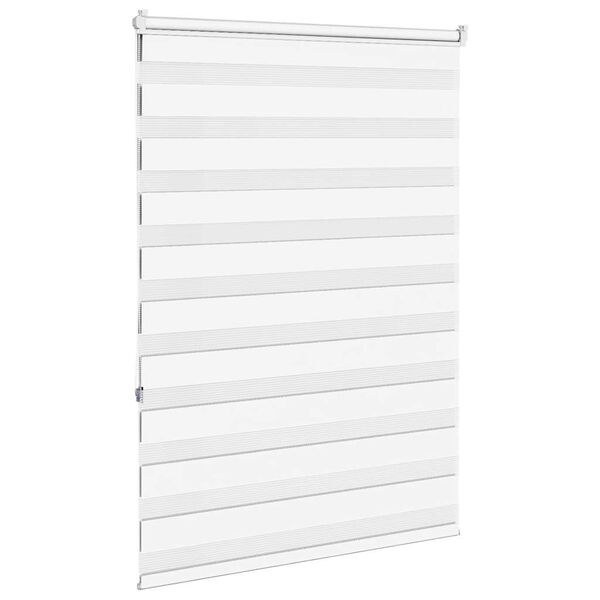 vidaXL Zebra Blind White Polyester 39.4x59.1 in Height-Adjustable