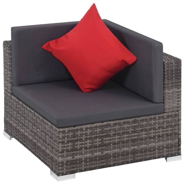 vidaXL Sofa Set Grey, dark grey, red
