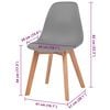 vidaXL Dining Chair Set of 2 Grey Plastic seat, Rubberwood legs Standard