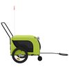 vidaXL Pet Bike Trailer Green and Black Oxford fabric, iron, PVC Small