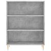 vidaXL Bookcase Concrete grey Engineered wood Medium Bookcase