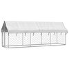 vidaXL Dog Kennel Silver Galvanized steel, 100% polyethylene Large